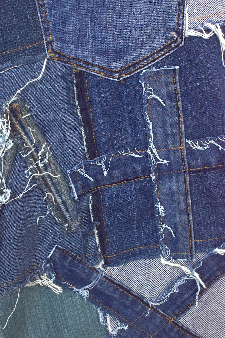 Reworked Denim Patchwork Shorts - Image 4
